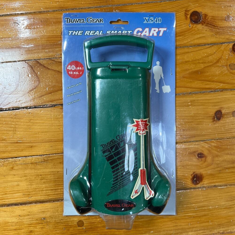 NEW Vintage Travel Gear XS40 The Real Smart Foldable Luggage Roleasy Cart Green